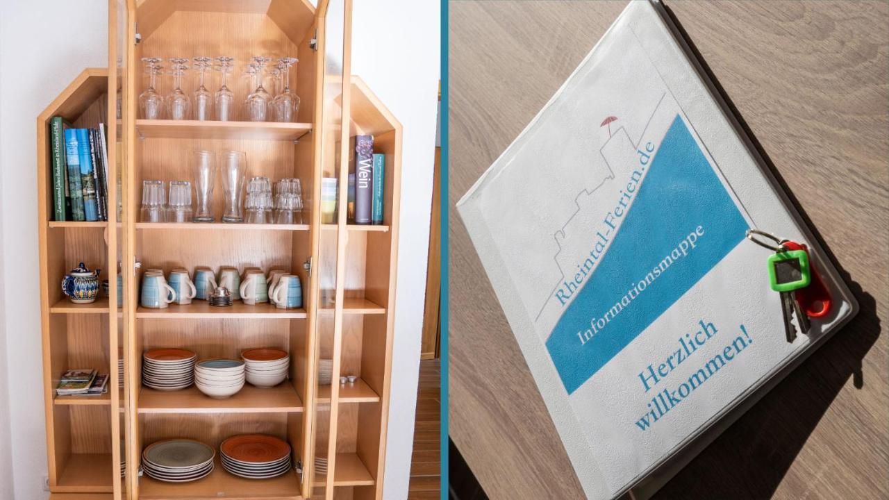 Rheintal-Ferien - 90 Qm Ferienwohnung Mit Wine & Style - Dein Urlaub Am Rhein Niederheimbach Bagian luar foto